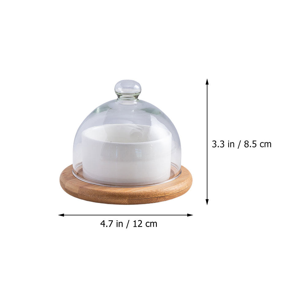 Ceramic Salad Bowl Set with Cl - Plastic Dome Clear review and price